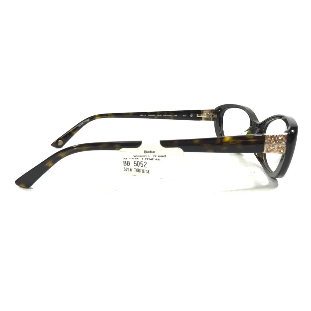 Bebe Eyeglasses Frames Round FRILLY BB5052 215 TORTOISE Oval Full Rim 52-16-135